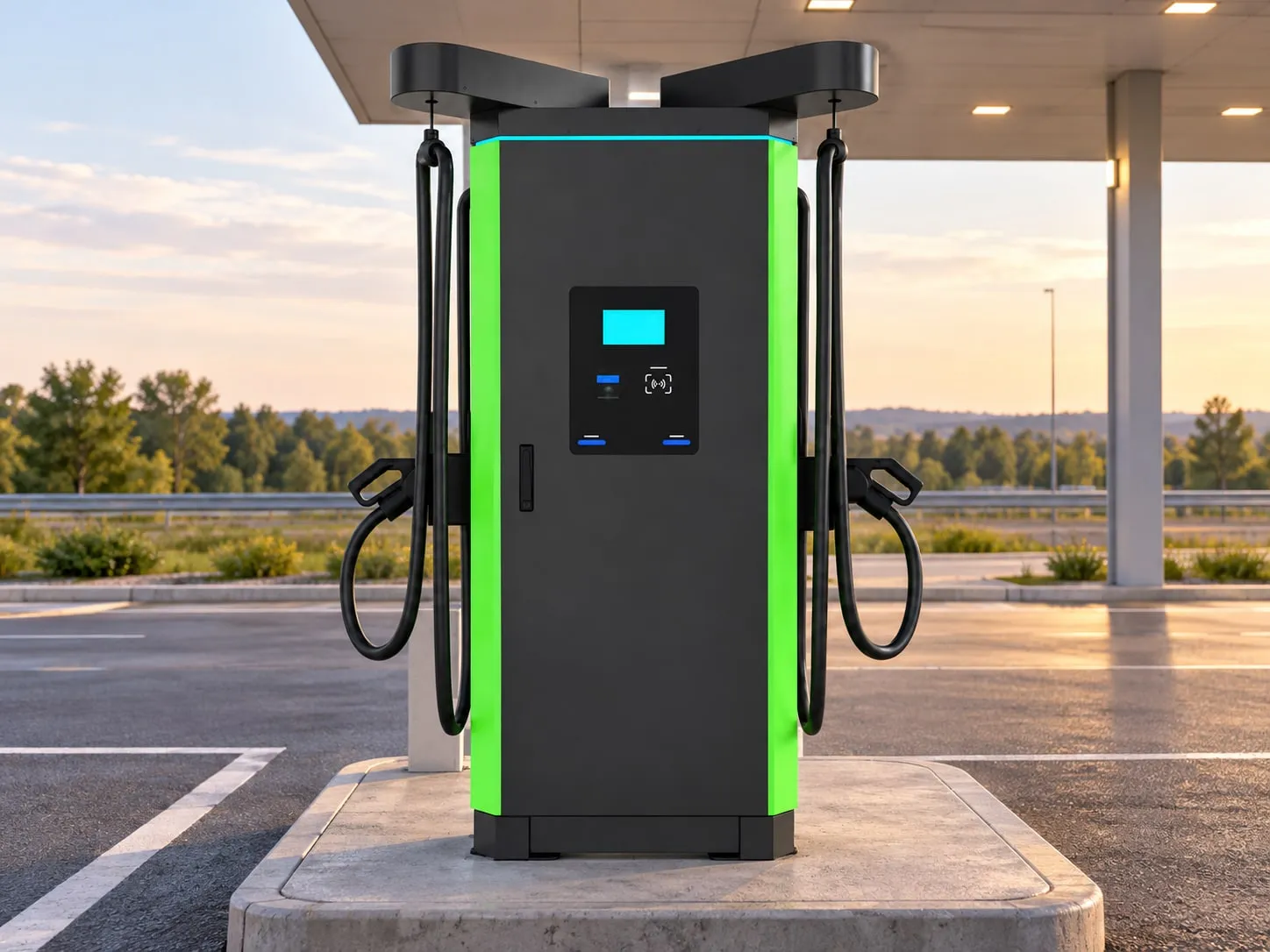 MOLZEX SVD Series DC fast charger at a logistics park